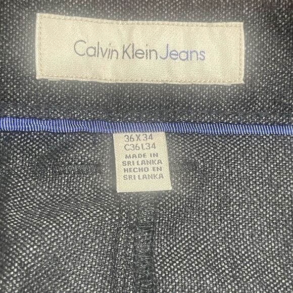 Calvin Klein Jeans Men's Straight Leg Dark Gray Denim Pants Size 36x34 Classic F - Picture 13 of 15